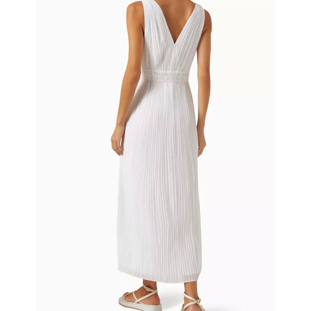 Vince Pleated Double V-Neck Dress - Picture 8 of 10